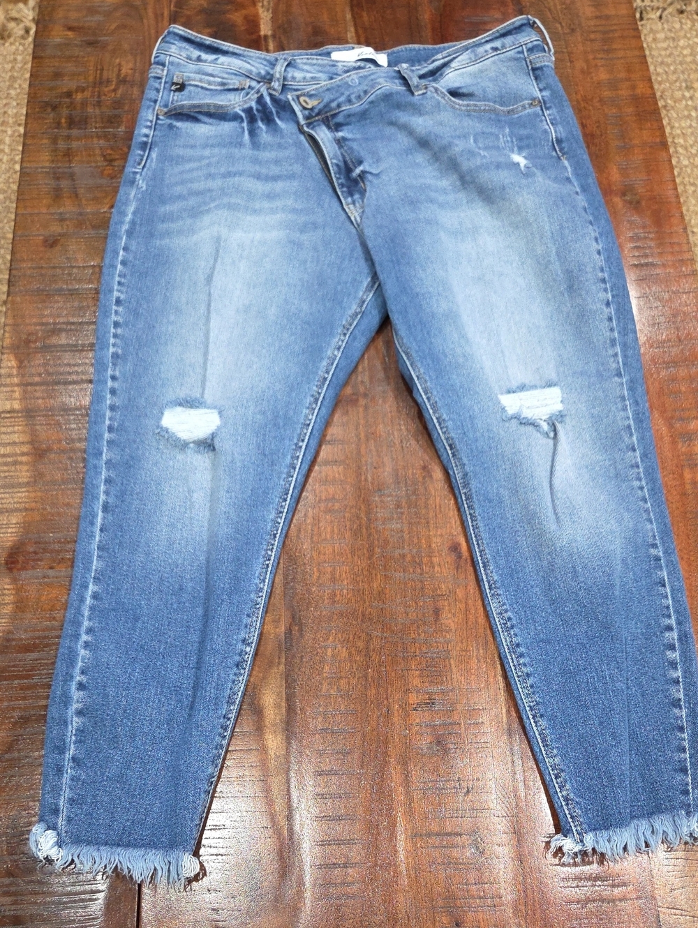 KanCan Denim Ankle Jeans Angled Asymetrical Zipper